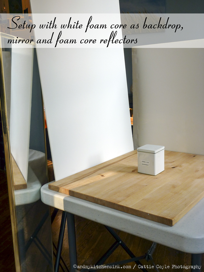 Mirror-and-foam-core-setup